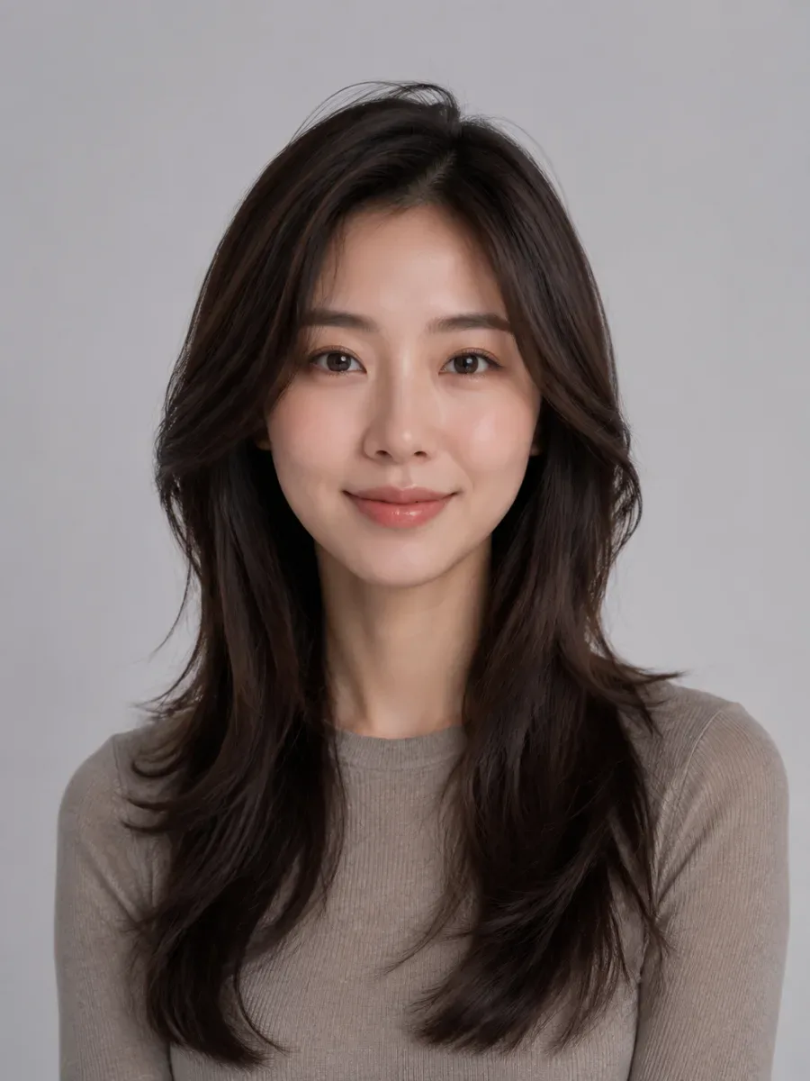 Her original long hair