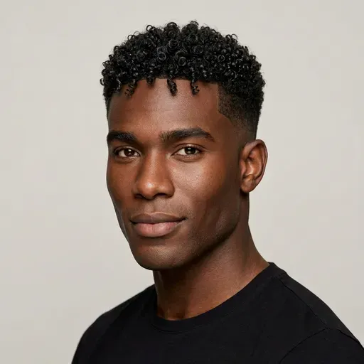 Curly Top Fade